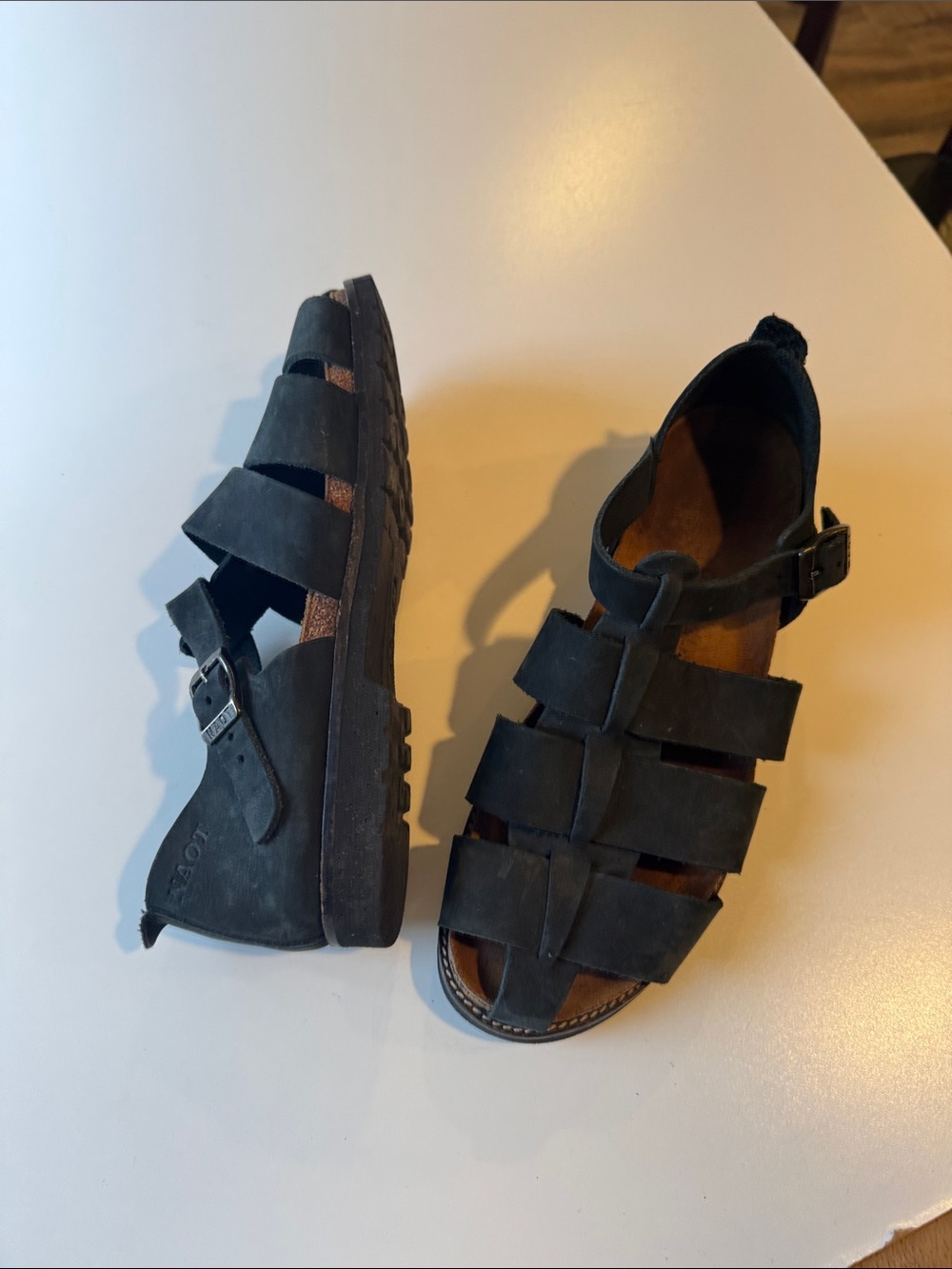 Naot Julius sandals black Nubuck leather EU Size 40 women’s 9-9.5 mens 7.5-8